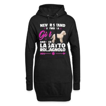 A Girl and her Lagotto Romagnolo Truffle Dog - Hoodie Dress - black - Front