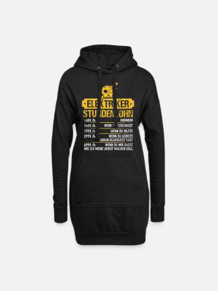 Elektriker Stundenlohn - Elektriker Meister - Hoodie-Kleid - Schwarz