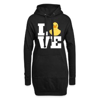 Liebe Badeente Ente Entenliebhaber Quietscheente - Hoodie-Kleid - Schwarz - Vorne