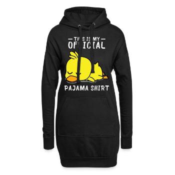 Ente Schlafshirt Pyjama - Hoodie-Kleid - Schwarz - Vorne