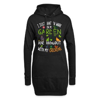 Poulets jardiniers - Sweat-shirt à capuche long Femme - noir - Devant