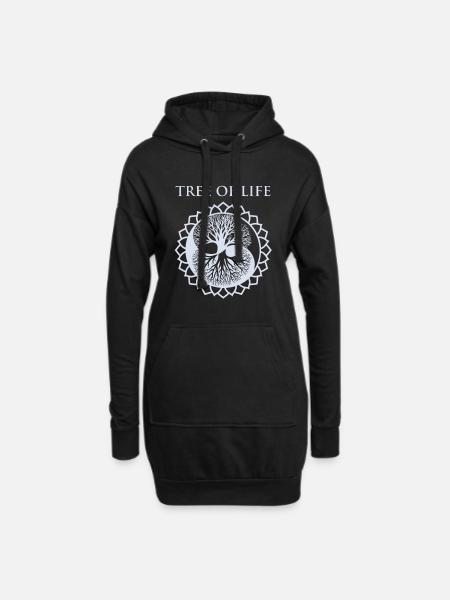 Tree of life - Hoodie-Kleid - Schwarz