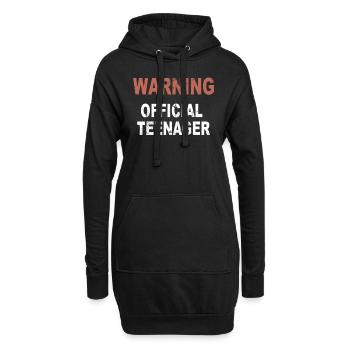 Warning Official Teenager - Hoodie-Kleid - Schwarz - Vorne