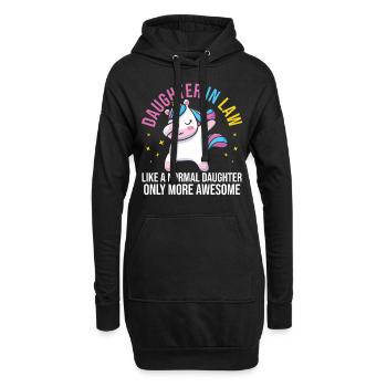 Schwiegertochter Einhorn - Hoodie-Kleid - Schwarz - Vorne