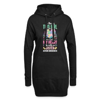 Autismus Bewusstsein - Hoodie-Kleid - Schwarz - Vorne
