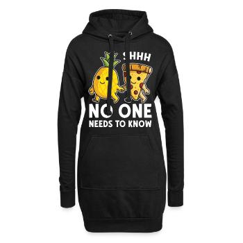 Pizza Hawaii Ananas Pizza essen Pizza & Ananas - Hoodie-Kleid - Schwarz - Vorne