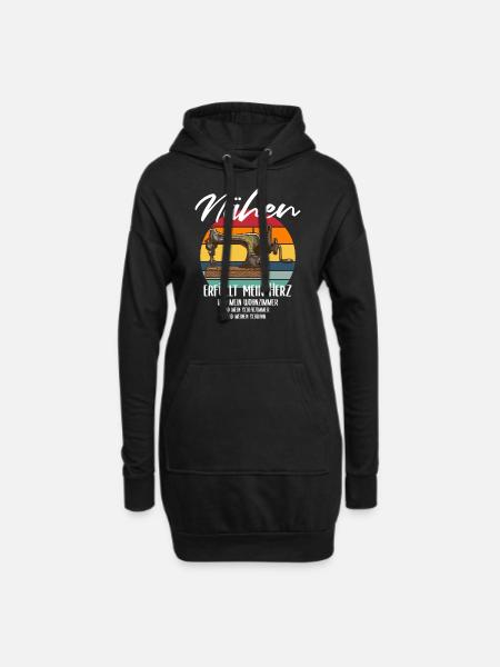 Lustiger Nähen Spruch als Geschenk für Näherinnen - Hoodie-Kleid - Schwarz