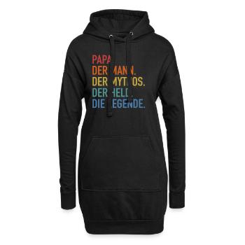 Papa Mann Mythos Held Legende - Daddy Vatertag - Hoodie-Kleid - Schwarz - Vorne