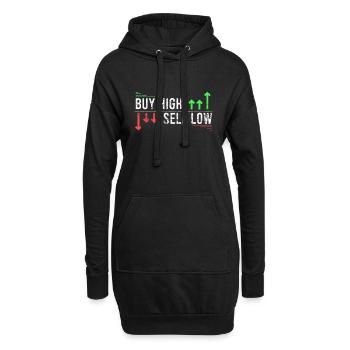 Buy High Sell Low Lustiger BörsenSpruch Bull Bear - Sweat-shirt à capuche long Femme - noir - Devant
