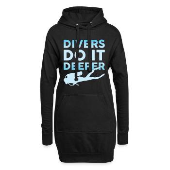 Plongée Plongée Plongée Diving mer eau Dive cadeau - Sweat-shirt à capuche long Femme - noir - Devant