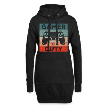 Gamer on Duty Gaming Geschenk - Hoodie-Kleid - Schwarz - Vorne