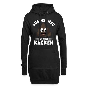 Aus dem weg ich muss Kacken - Hoodie-Kleid - Schwarz - Vorne
