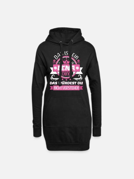 Lena Name Vorname Namenstag Namensgeschenk Ding - Hoodie-Kleid - Schwarz