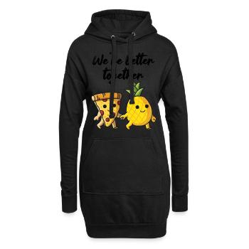 Pizza Hawaii Ananas Pizza essen Pizza & Ananas - Hoodie-Kleid - Schwarz - Vorne