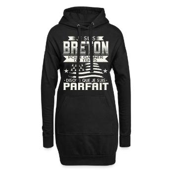 Je Suis Breton Humour - Sweat-shirt à capuche long Femme - noir - Devant