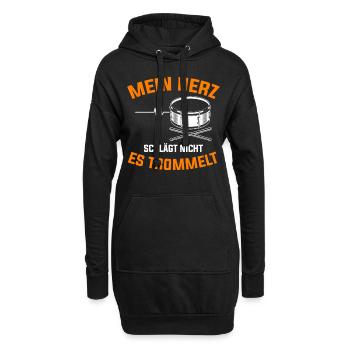 Trommel Trommler Trommeln Musikverein - Hoodie-Kleid - Schwarz - Vorne