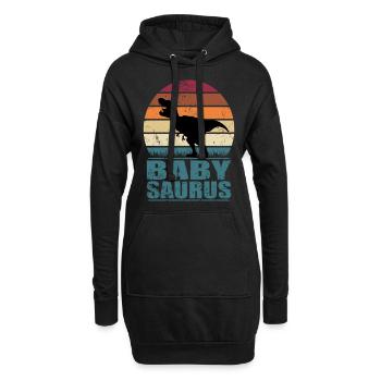 BébéSaurus dinosaure Bébé Dino naissance - Sweat-shirt à capuche long Femme - noir - Devant