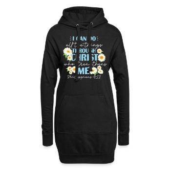Christlicher Bibelvers Religion Blume - Hoodie-Kleid - Schwarz - Vorne