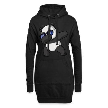 Dabbing Panda Cool Schlafanzug Kostüm - Hoodie-Kleid - Schwarz - Vorne