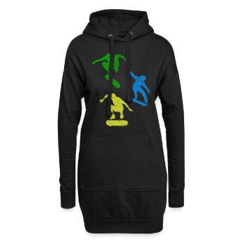 Skateboard Skateboarder Skater - Skatepark Skaten - Hoodie-Kleid - Schwarz - Vorne