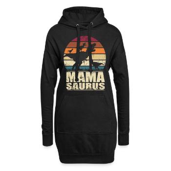 Mamasaurus Rex Dinosaurier Mutter Dino Drillinge - Hoodie-Kleid - Schwarz - Vorne