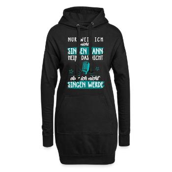 Karaoke Sängerin Sänger Musik Singen Mikrofon Bar - Hoodie-Kleid - Schwarz - Vorne