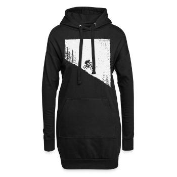 Mountainbike Biker Berg Wald Bike Fahrrad - Hoodie-Kleid - Schwarz - Vorne