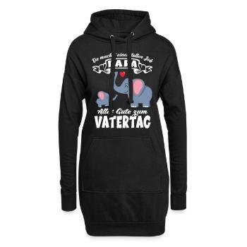 Du machst einen tollen Job Papa Vatertag Elefanten - Hoodie-Kleid - Schwarz - Vorne