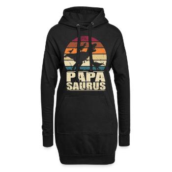 Papasaurus Dinosaurier Drillinge Vater Trex Dino - Hoodie-Kleid - Schwarz - Vorne