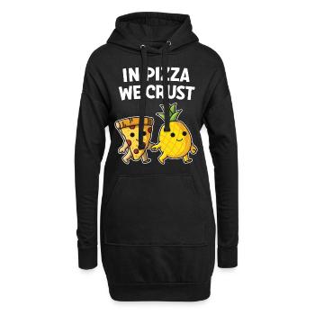Pizza Hawaii Ananas Pizza essen Pizza & Ananas - Hoodie-Kleid - Schwarz - Vorne