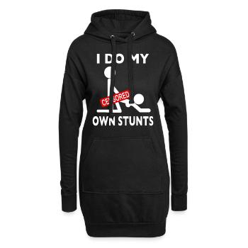 I Do All My Own Stunts Strichmännchen Sex - Hoodie-Kleid - Schwarz - Vorne