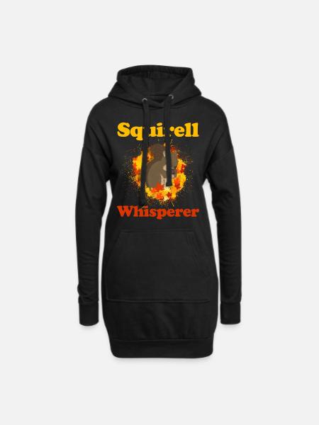 Eichhörnchen Tier Nagetier Streifenhörnchen Nüsse - Hoodie-Kleid - Schwarz