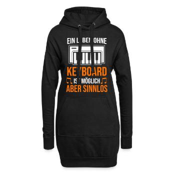 Keyboard Keyboarder Musiker Musik - Hoodie-Kleid - Schwarz - Vorne