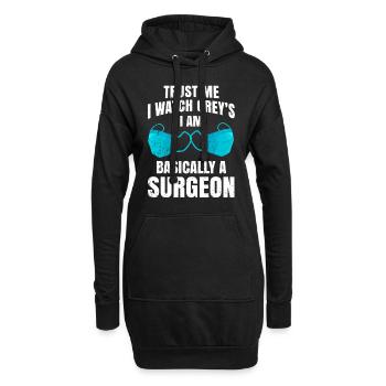 Chirurg Arzt Doktor - Hoodie-Kleid - Schwarz - Vorne