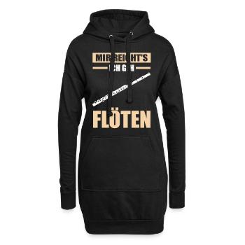 Flöte Musiker Flötist Flötenspieler Orchester Musi - Hoodie-Kleid - Schwarz - Vorne