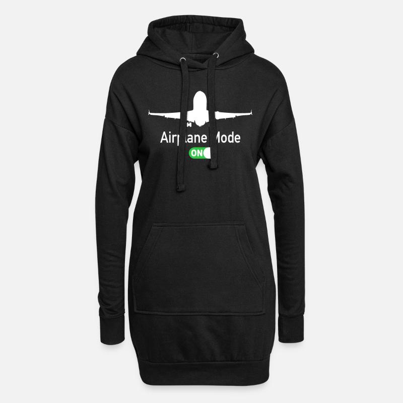 Airplane Mode On Flughafen Pilot Flugzeug Piloten - Hoodie-Kleid - Schwarz