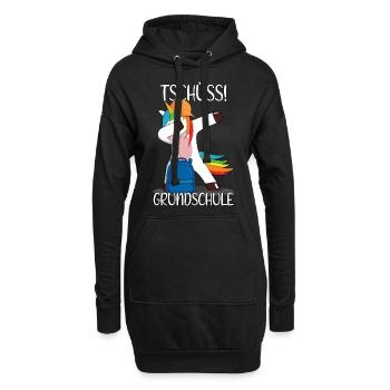Grundschule Letzter Schultag Einhorn Einschulung - Hoodie-Kleid - Schwarz - Vorne