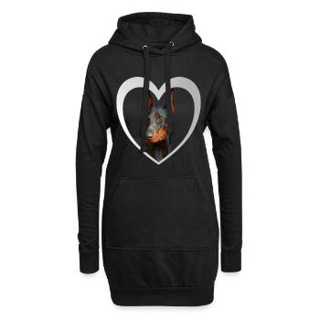 Dobermann - Dobermann Hund - Hoodie-Kleid - Schwarz - Vorne