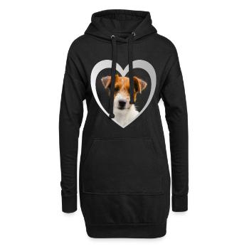 I Love my Jack Russel Terrier - Herz Hund Terrier - Hoodie-Kleid - Schwarz - Vorne