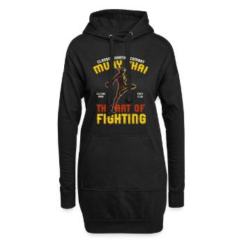 Muay Thai - Hoodie-Kleid - Schwarz - Vorne
