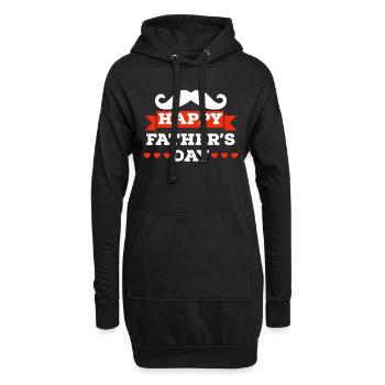 Fête des pères, fête des pères, fête des pères, fête des pères - Sweat-shirt à capuche long Femme - noir - Devant