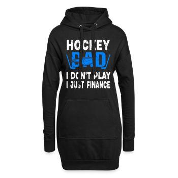 Hockey papa je ne joue pas je finance juste - Sweat-shirt à capuche long Femme - noir - Devant