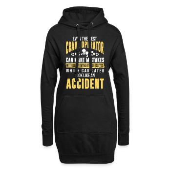 Kranfahrer Kran Kranführer Baustelle Arbeit - Hoodie-Kleid - Schwarz - Vorne