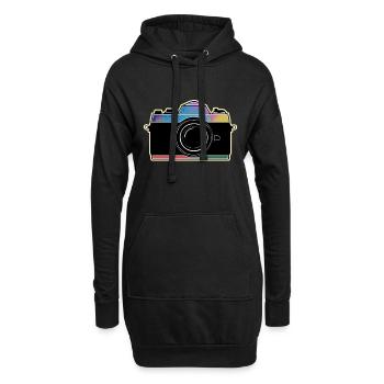 Fotografie Fotograf Kamera Vintage Retro kreativ - Hoodie-Kleid - Schwarz - Vorne