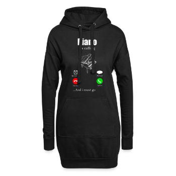 Piano Tshirt Piano piano numérique piano cadeau aile - Sweat-shirt à capuche long Femme - noir - Devant