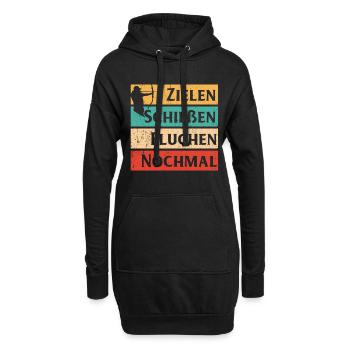 Bogenschießen - Hoodie-Kleid - Schwarz - Vorne