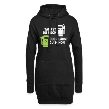 Elektroauto - Tankst Du Noch Oder Lädst Du Schon - Hoodie-Kleid - Schwarz - Vorne