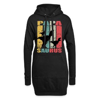 Papasaurus dinosaure Dino Jumeaux Papa Saurus - Sweat-shirt à capuche long Femme - noir - Devant