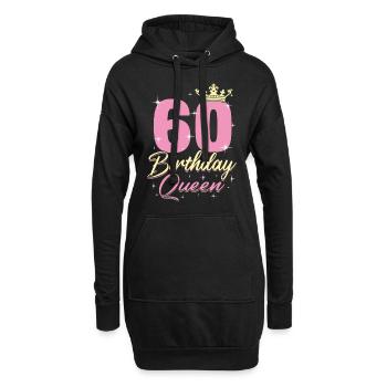 Anniversaire Reine 60e anniversaire - Sweat-shirt à capuche long Femme - noir - Devant