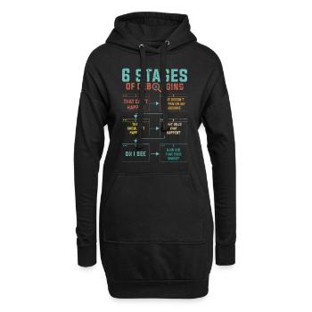 Programmierer 6 Stages of debugging - Hoodie-Kleid - Schwarz - Vorne